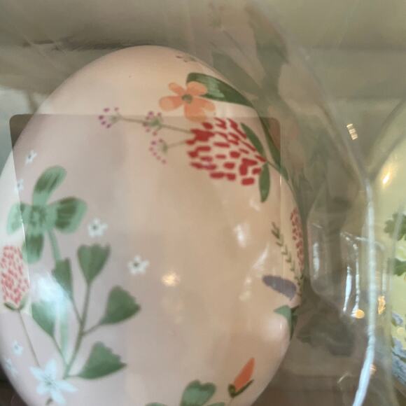 Laura Ashley Spring Floral Decorative Ceramic Easter Eggs Set Of 4 New In Box - Picture 3 of 6